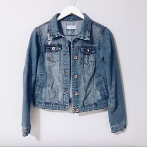 Distressed Denim Jacket by Ci Sono